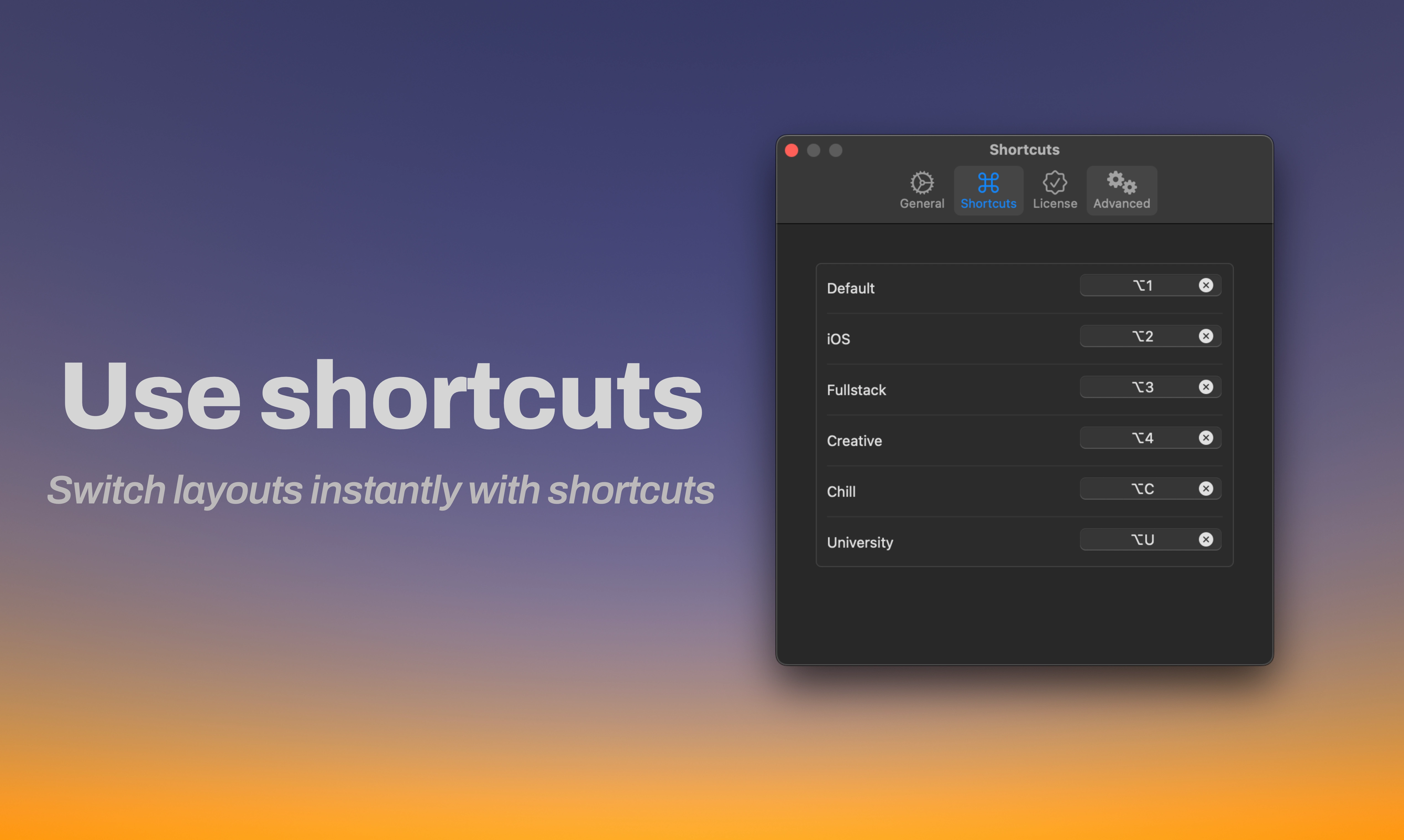 Modoki Keyboard Shortcuts